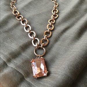 Pink gem costume necklace